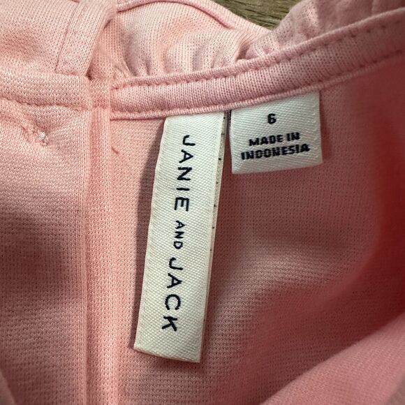 Janie and Jack Girls 6 Ponte Long Sleeve Dress Faux Fur Dropwaist Pink - Picture 2 of 3